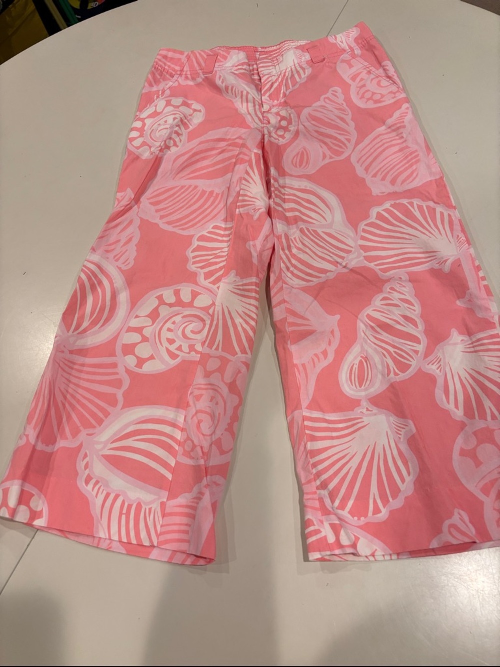 Lilly Pulitzer Pink Shell-Print Wide-Leg Pants
